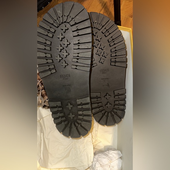 Authentic Fendi Women Sandals in Glossy Neoprene Jacquard FF Motif - Picture 6 of 6